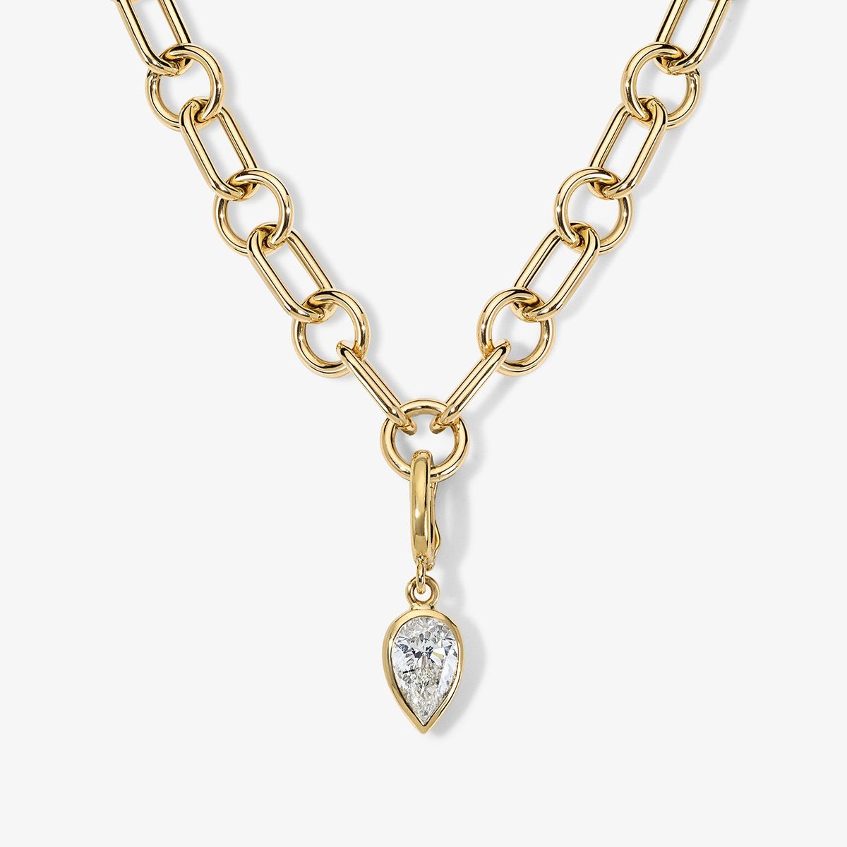 Airy Oval Round Chain Necklace