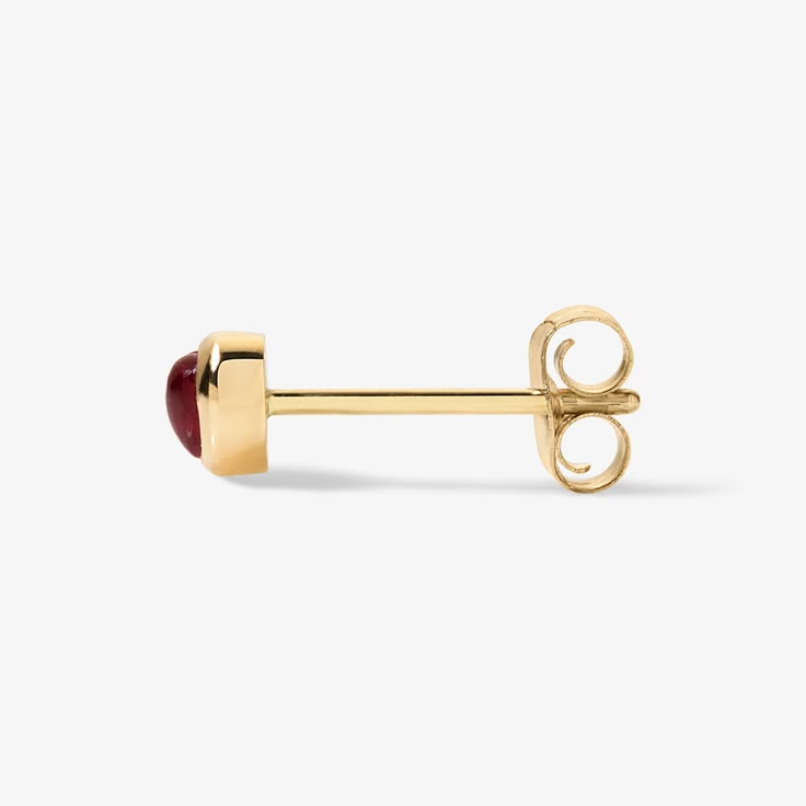 Cocktail Cherry Bezel Mini Stud