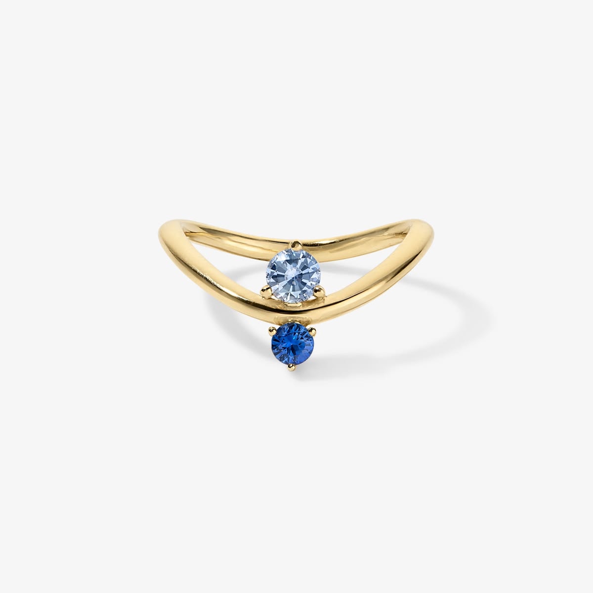 Grace Blue Sapphire Two Stone Stack Ring
