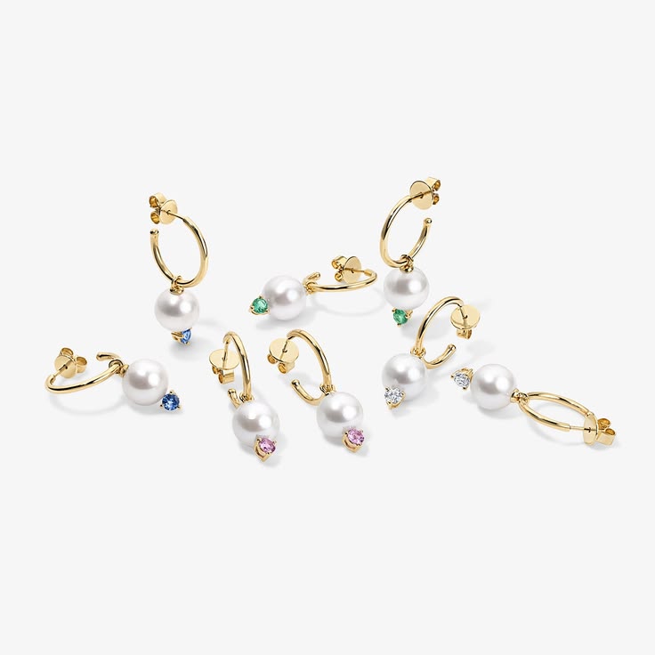 Grace Pearl and Blue Sapphire Hoop Earrings