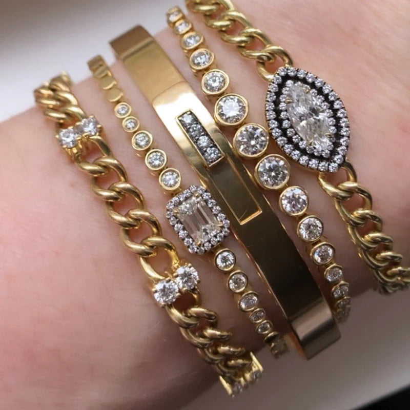 Toujours Double Diamond Link Bracelet