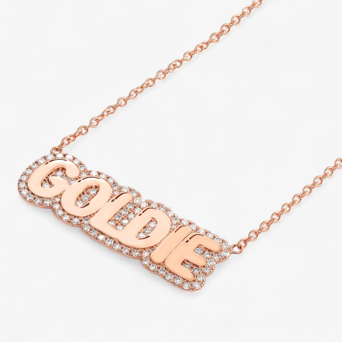 Large Bubble with Pave Outline Necklace