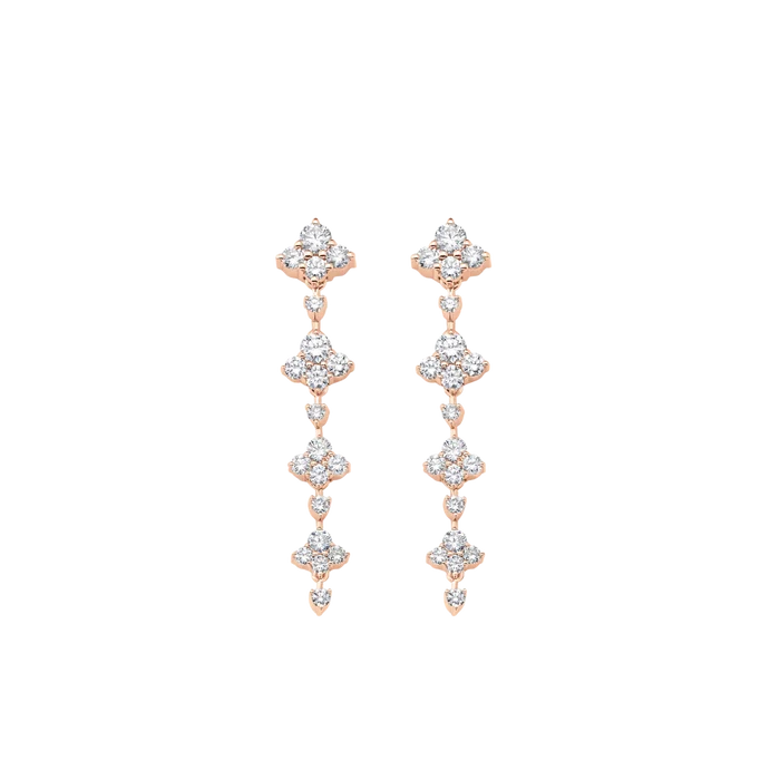 Dujour Gold and Diamond Full Four Dangle Earrings