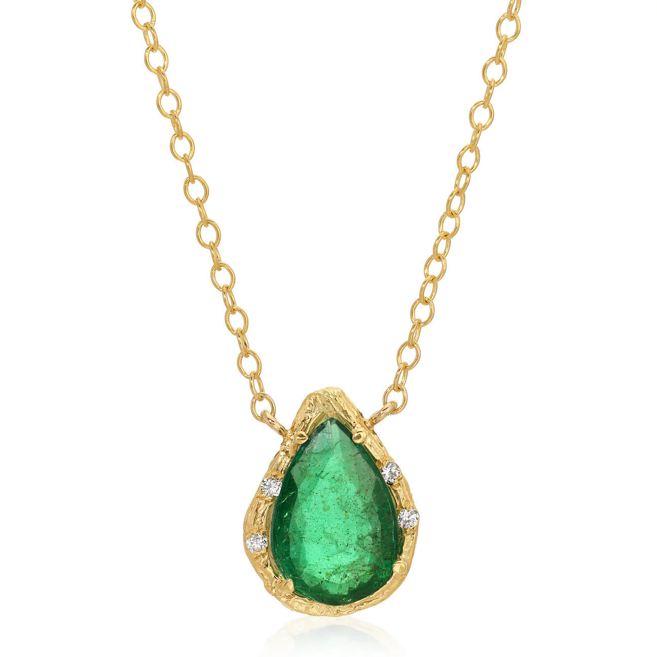 Pear Emerald Necklace