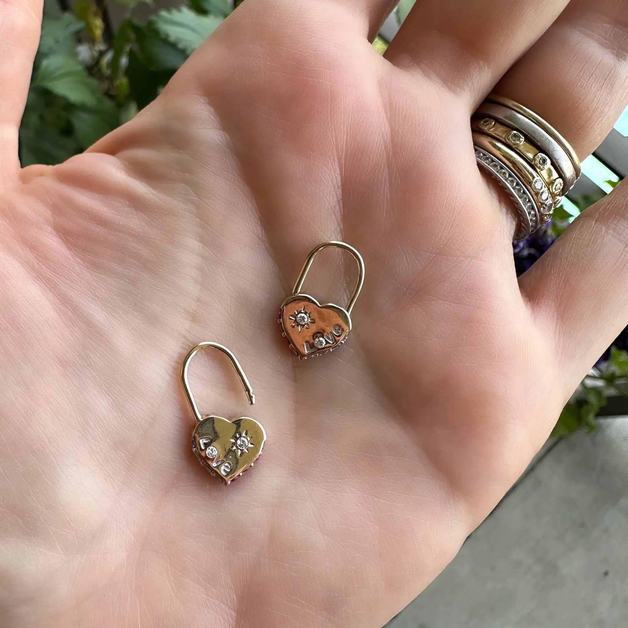 Unlock Love Heart Lock Hoop Earrings