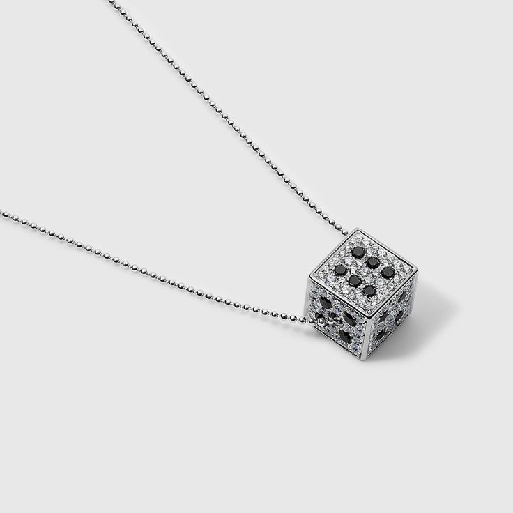 White Diamond Dice Pendant