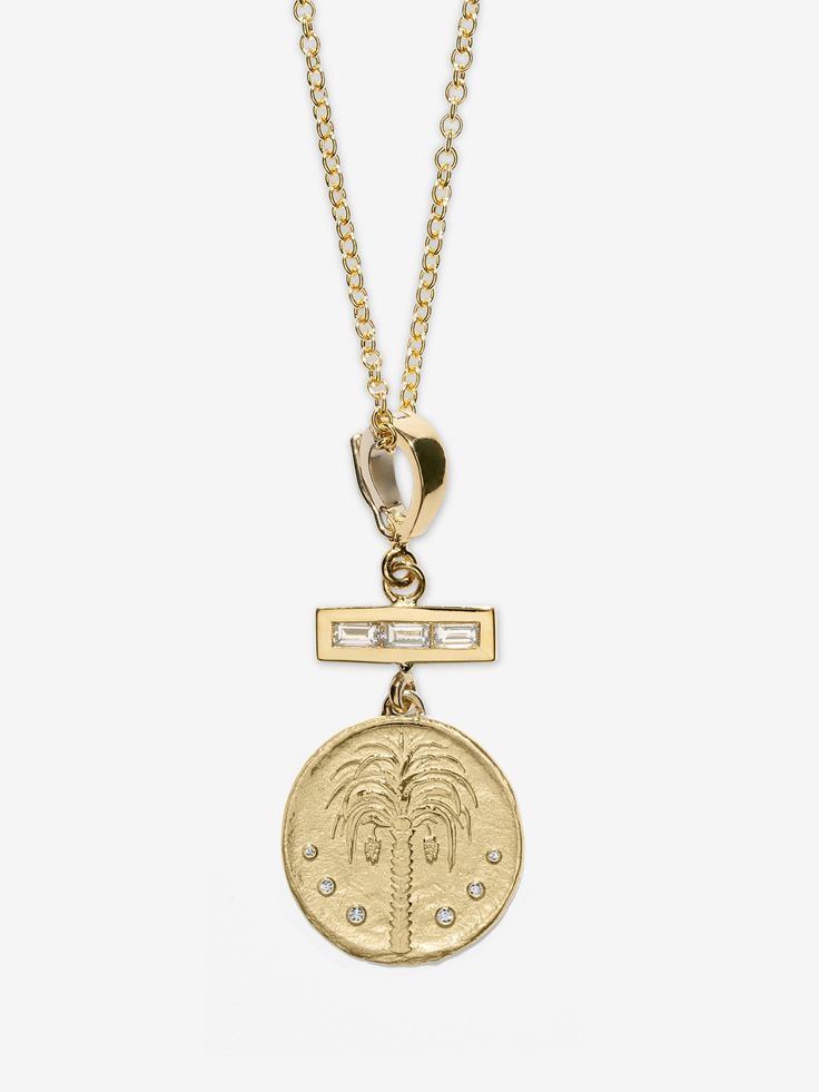 Prosperity Palm Small Diamond Coin Charm
