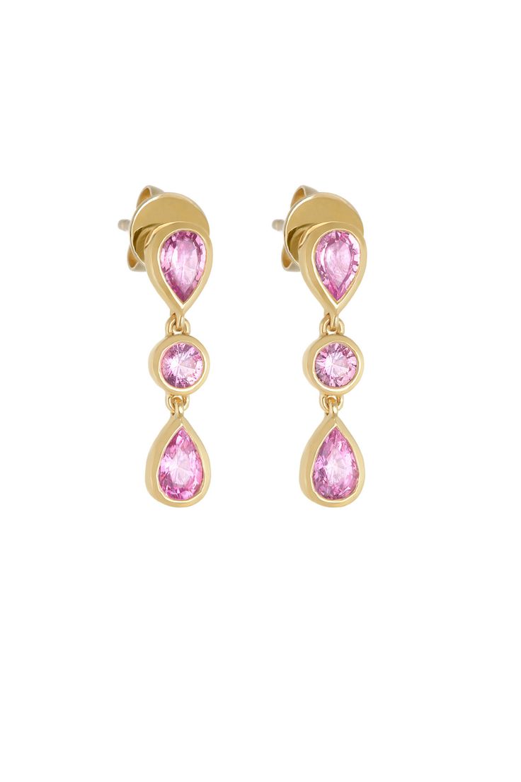 Pink Sapphire Classic Raindrops