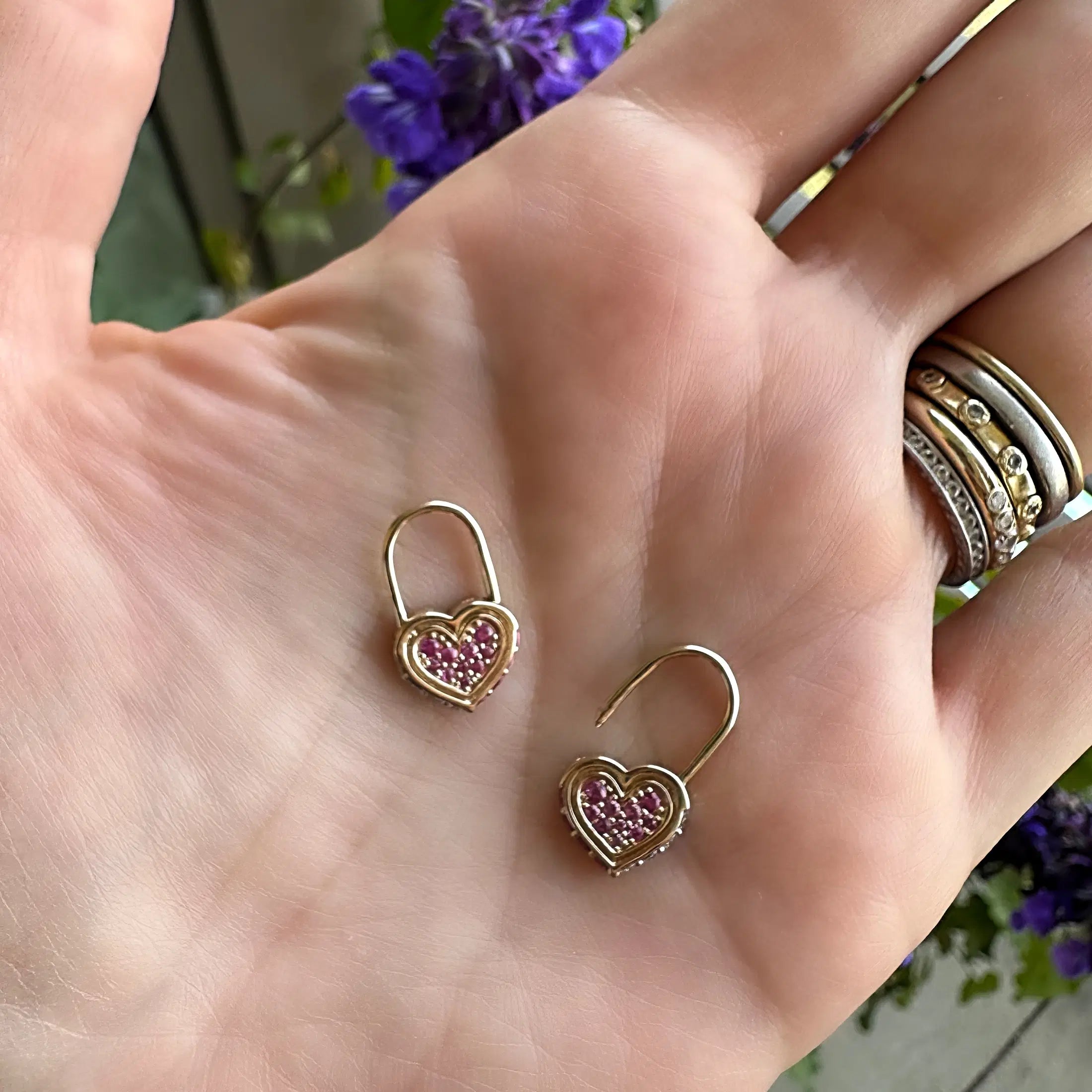 Unlock Love Heart Lock Hoop Earrings