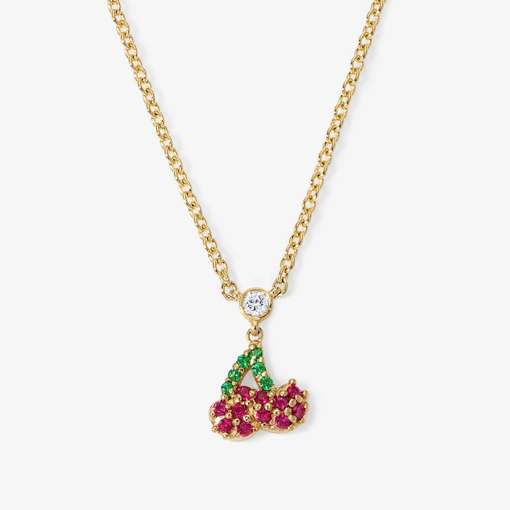 Cocktail Cherry Chain Necklace
