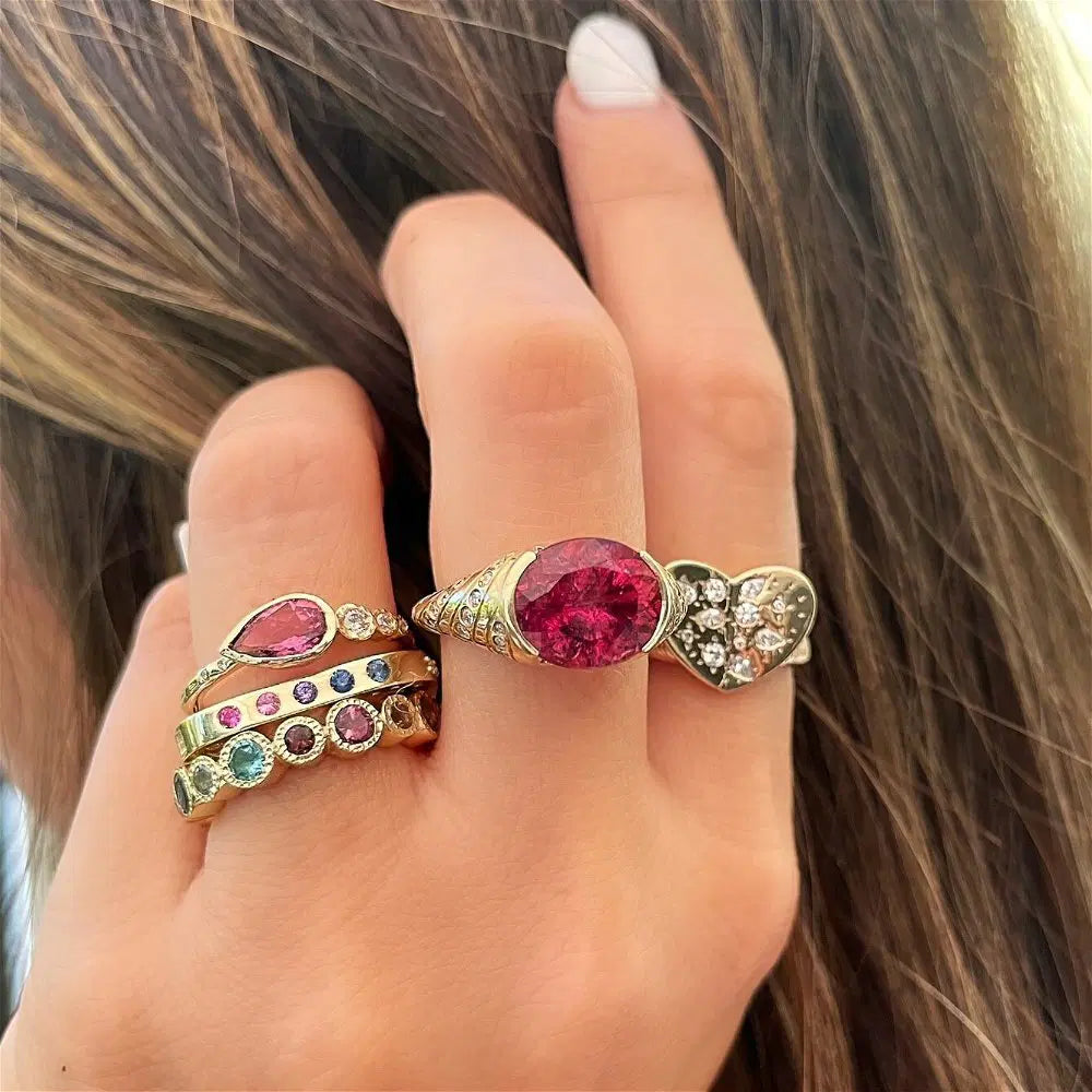 Wide Love Explosion Ring