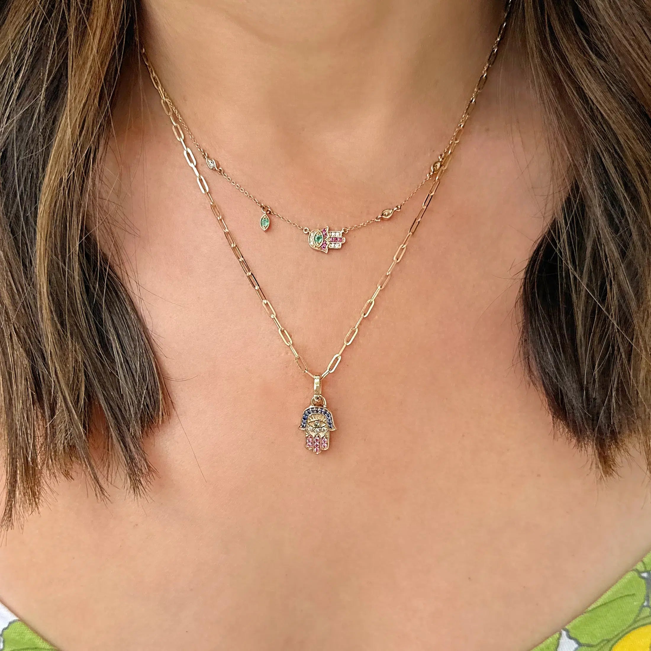 Medium Bejeweled Hamsa Pendant