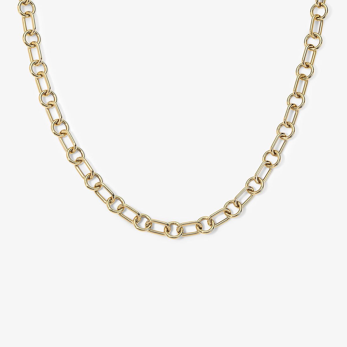 Airy Oval Round Chain Necklace