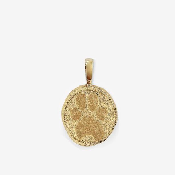 Paw Print Coin in Yellow Gold