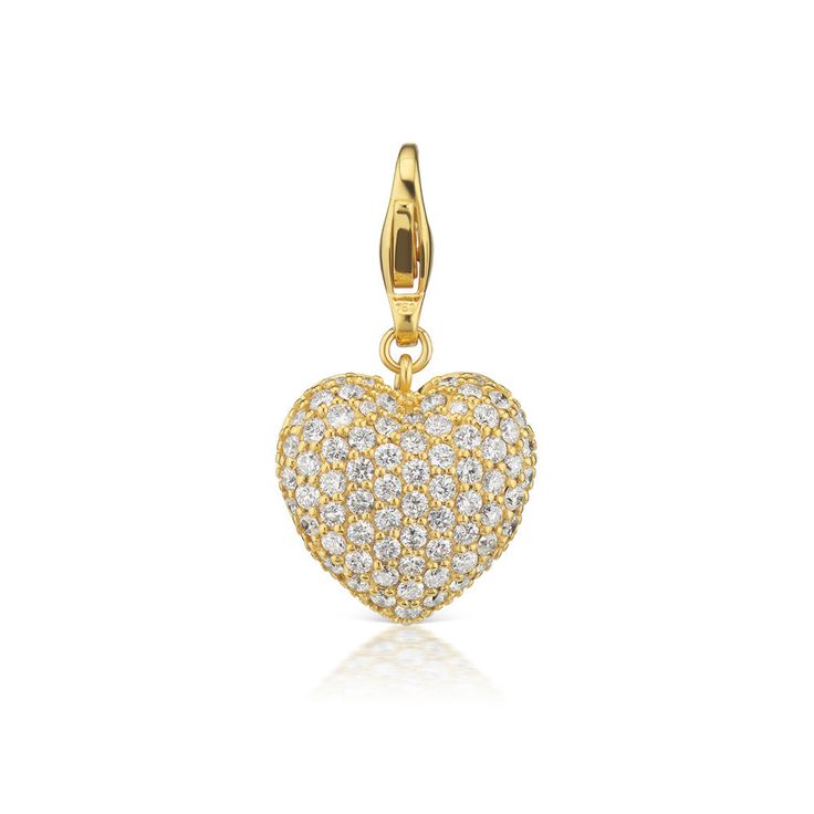 Puffy Heart Diamond Charm