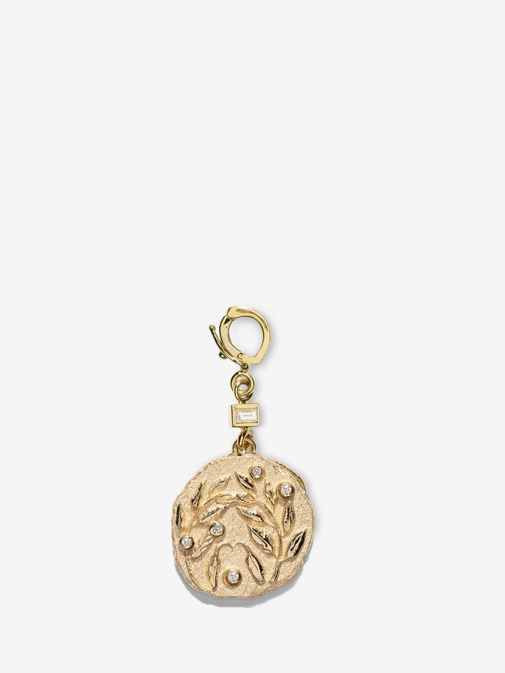 Olive Branch Small Coin with Diamonds