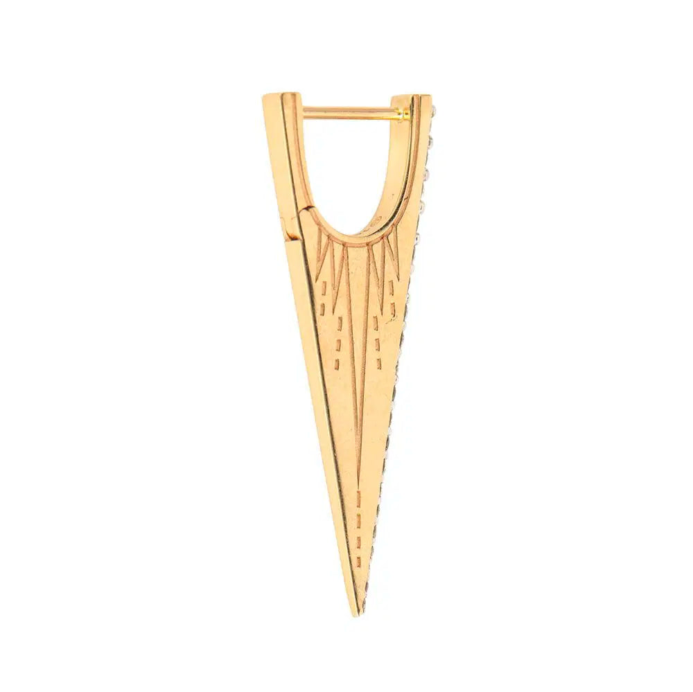 Elongated Diamond "V" Hoop Earrings