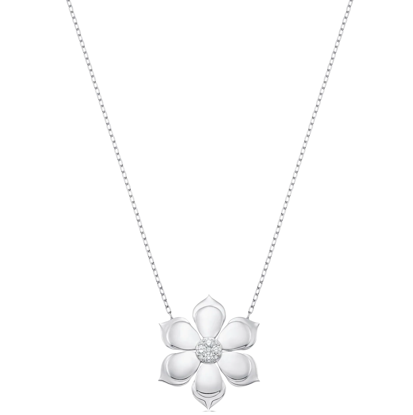 Lierre Gold and Pear Diamond Large Flower Necklace