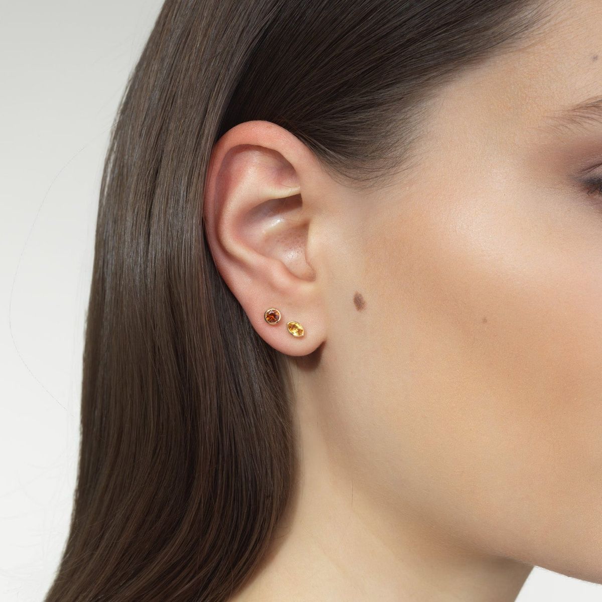 Cocktail Lemon Bezel Mini Stud