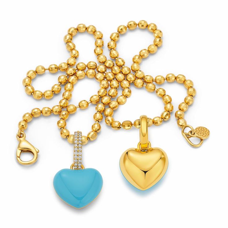 Puffy Heart Gold Charm