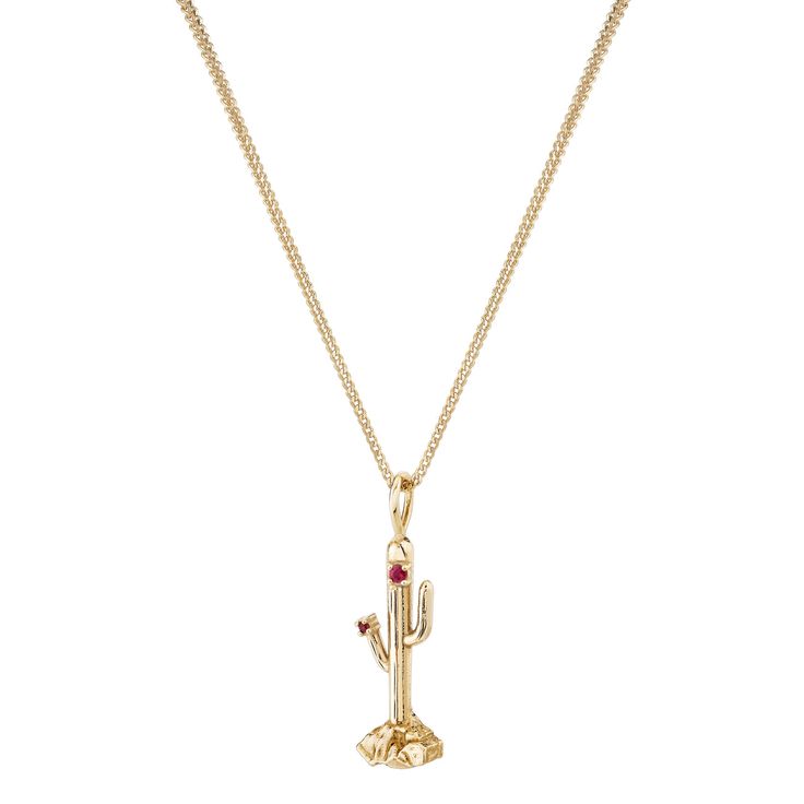 Ruby Blossom Cactus Charm