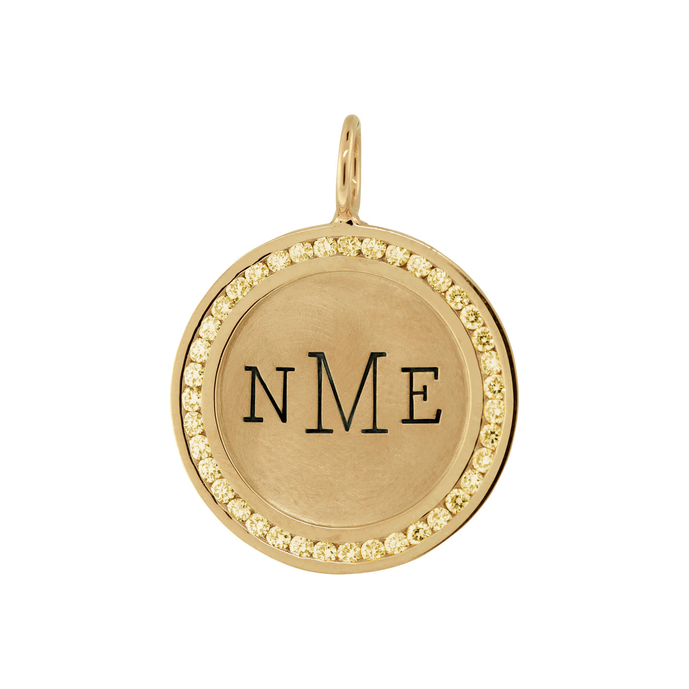 Monogram Channel Set Round Charm