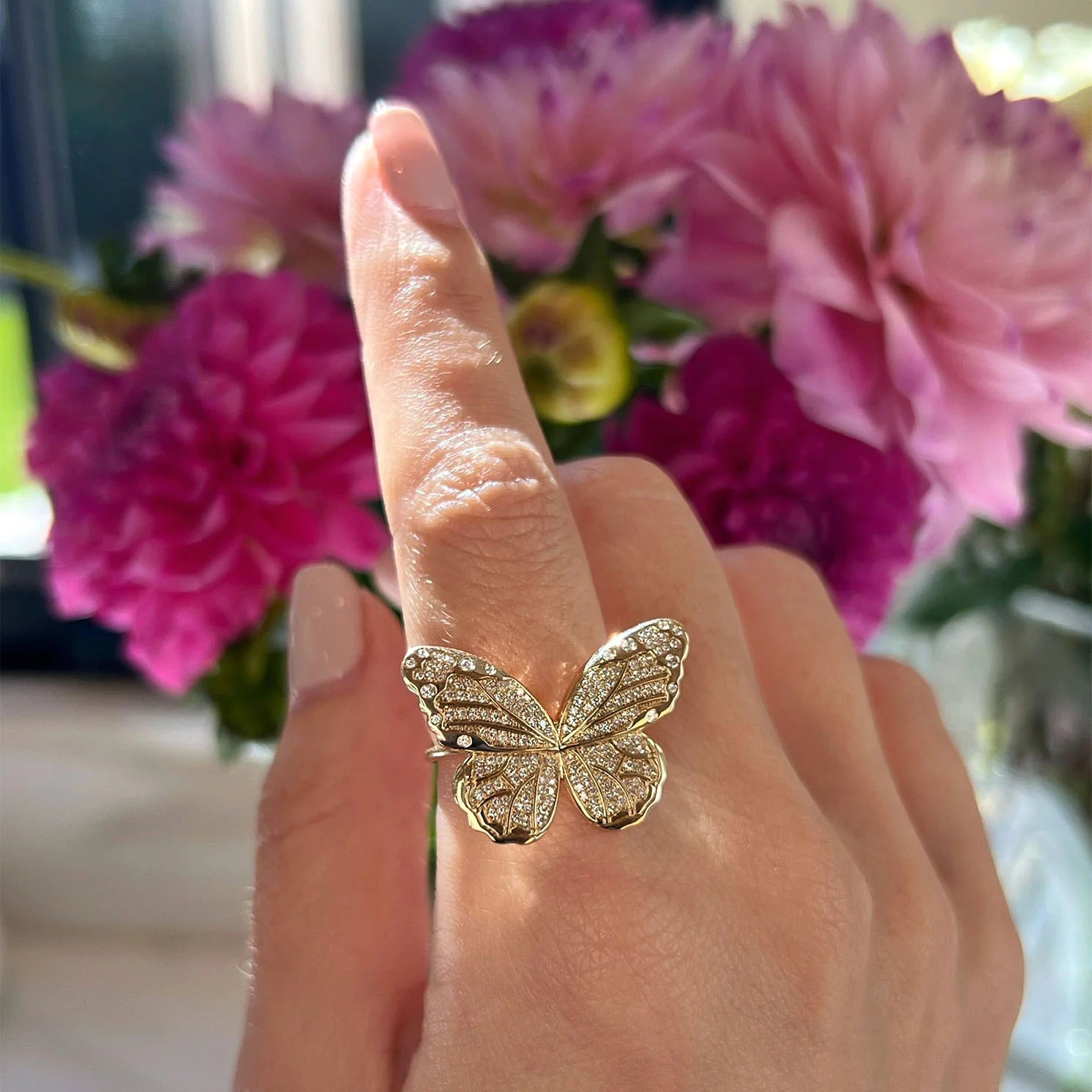 Pavé Diamond Jumbo Butterfly Ring