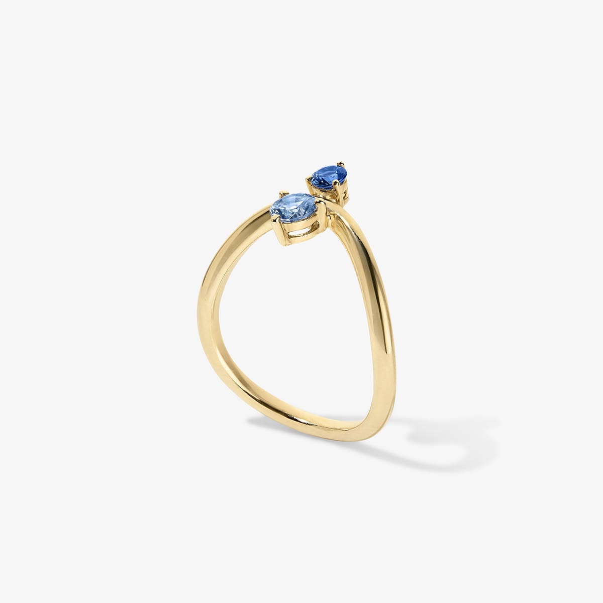 Grace Blue Sapphire Two Stone Stack Ring
