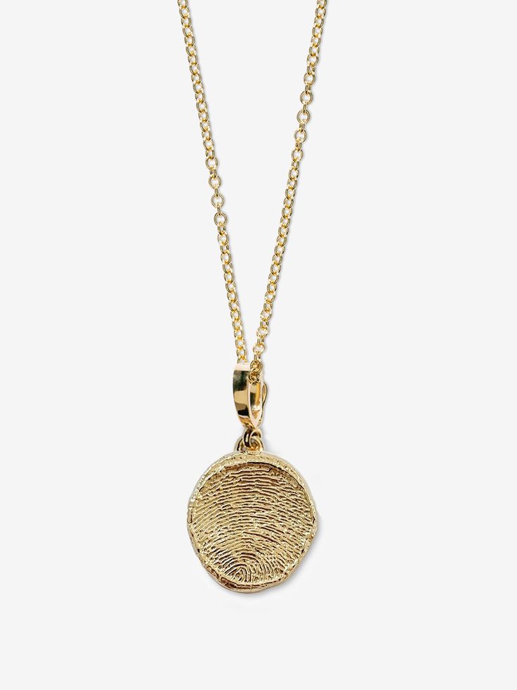 Custom Fingerprint Coin Yellow Gold