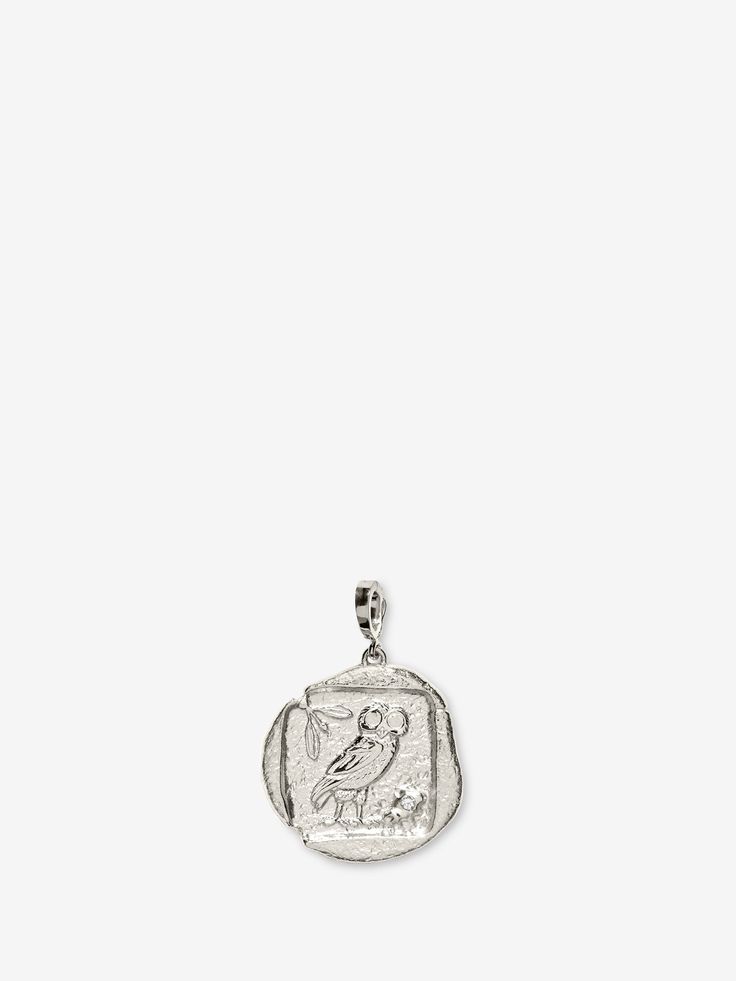 Owl of Athena Small Diamond Coin Charm