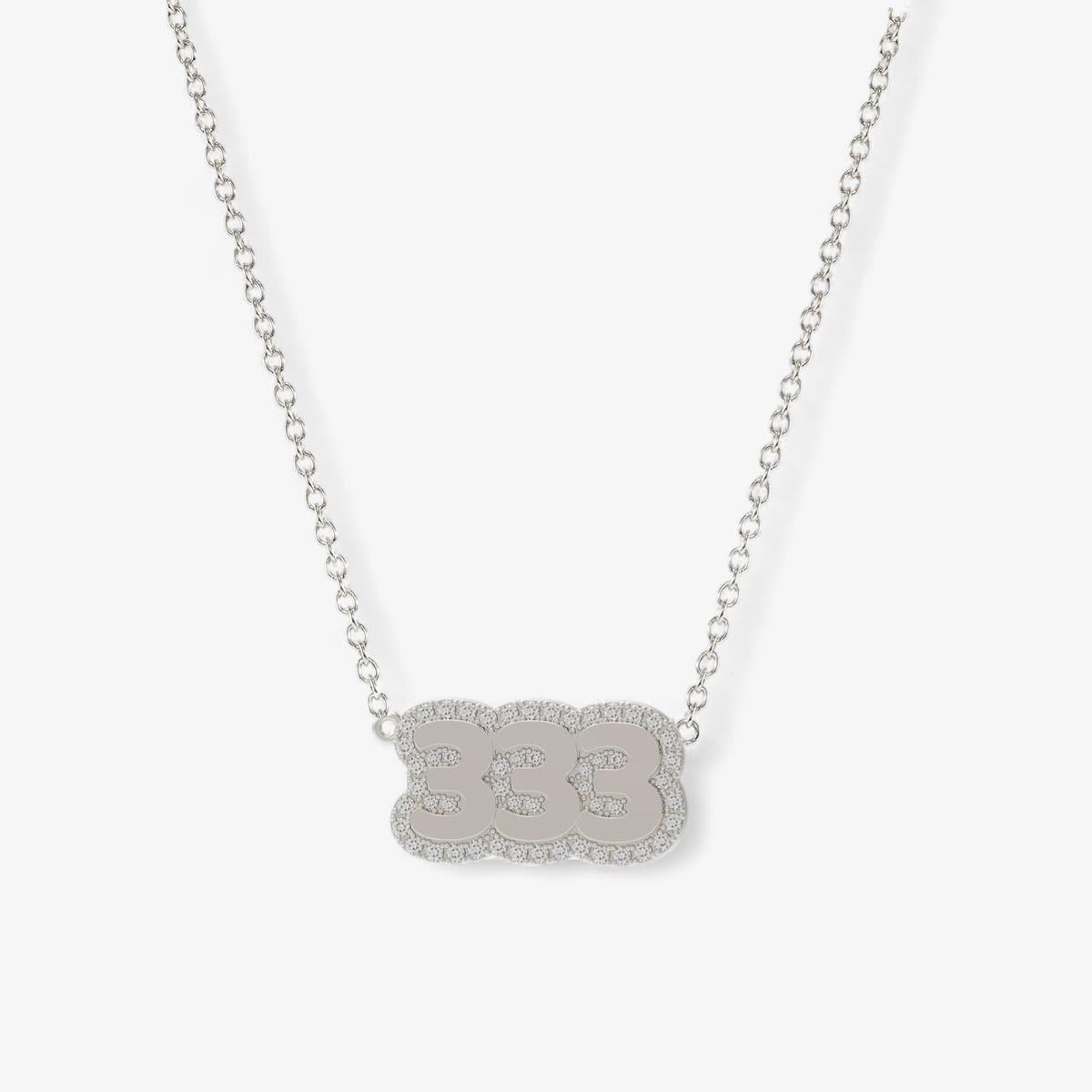 Small Bubble with Pave Outline Necklace