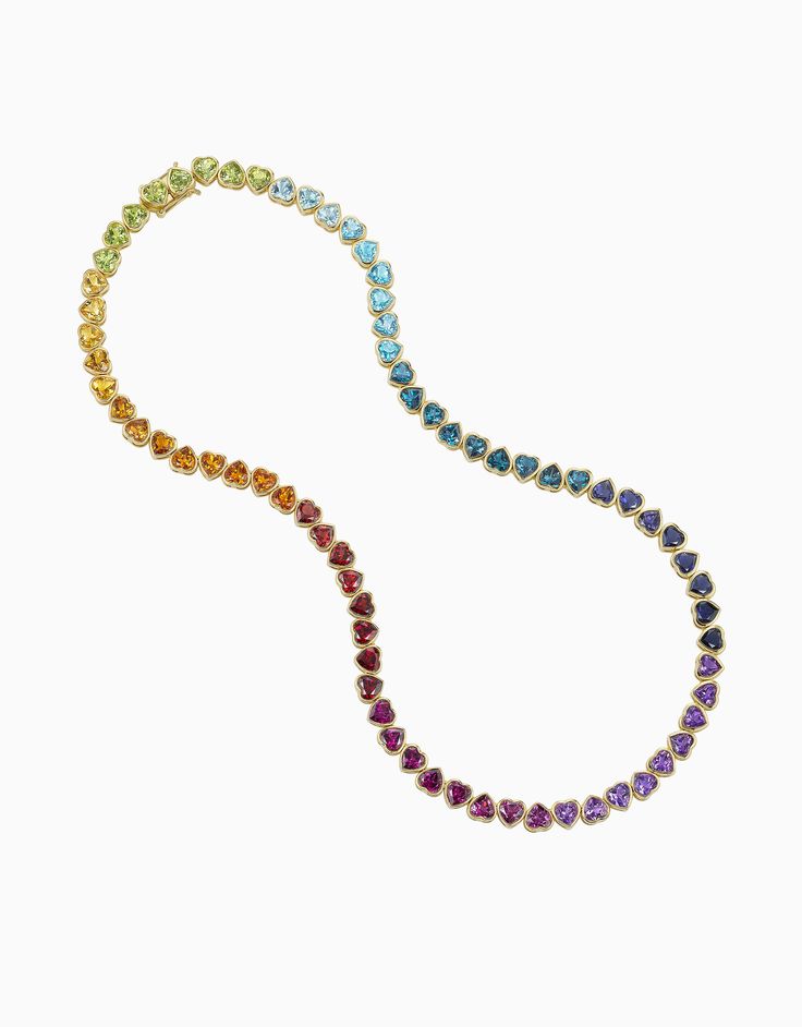 I Heart Rainbows Necklace (Semi-Precious)