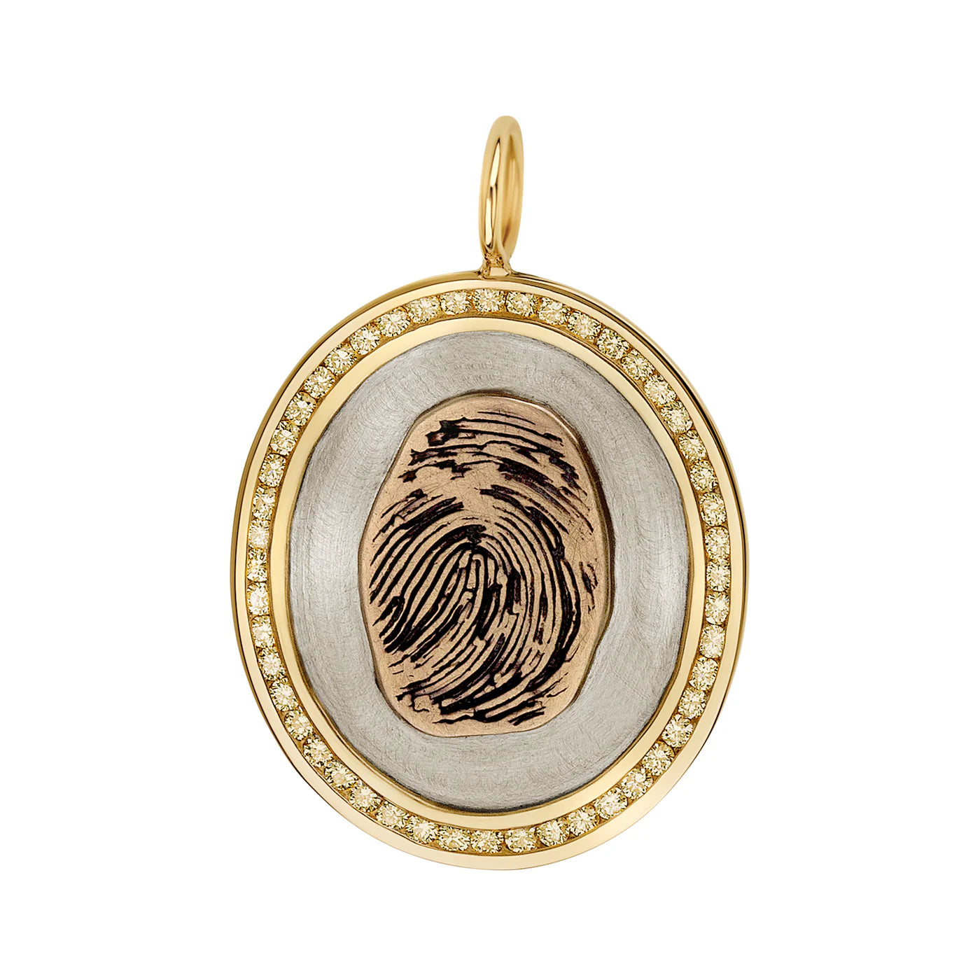 Fingerprint Channel Set Oval Charm