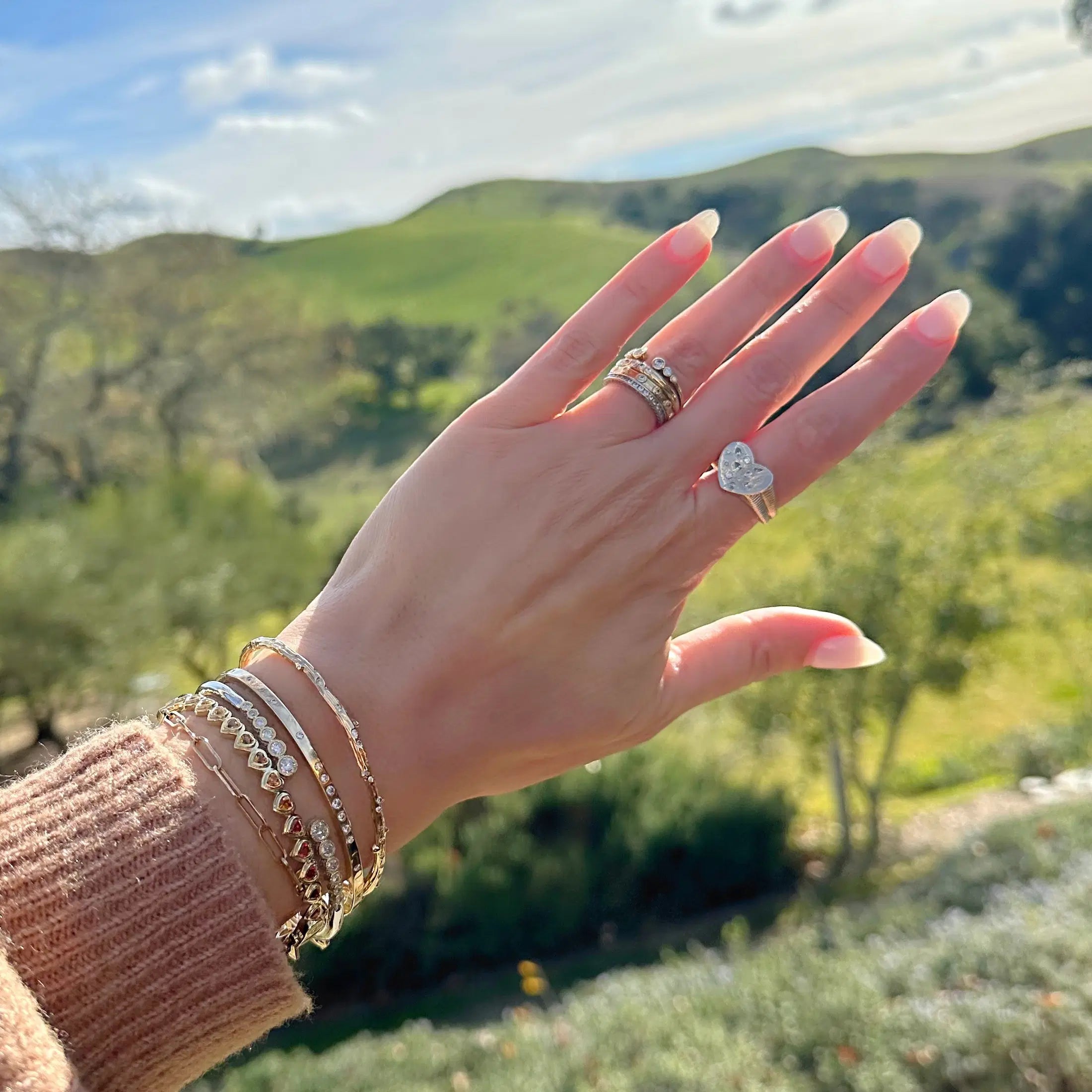 Wide Love Explosion Ring