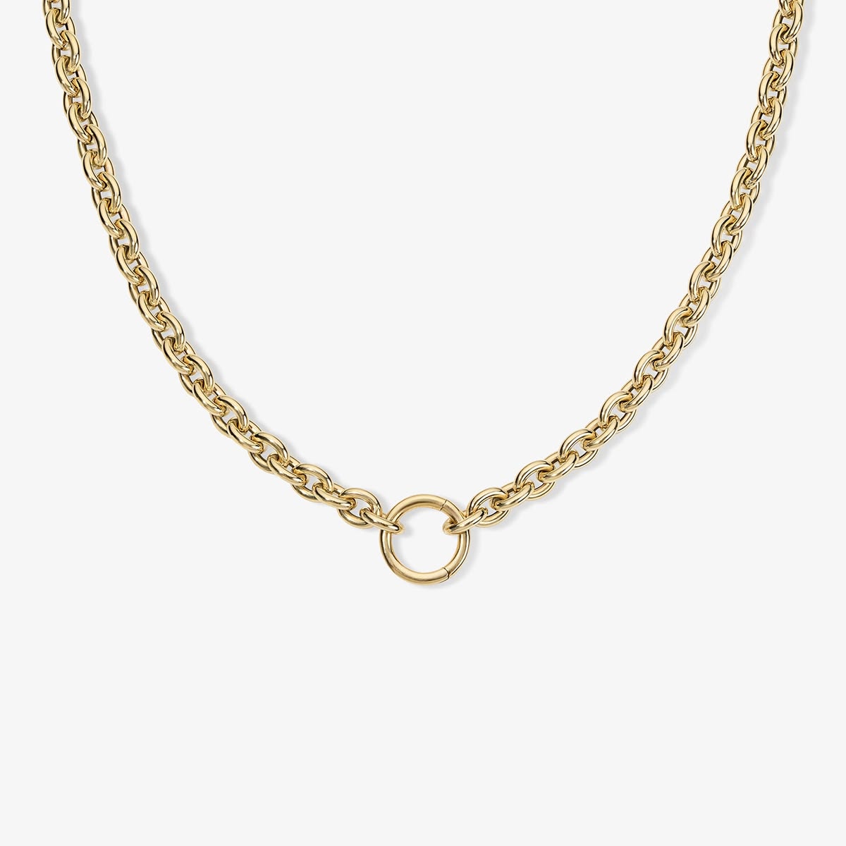 Airy Oval Chain Necklace with Clasp