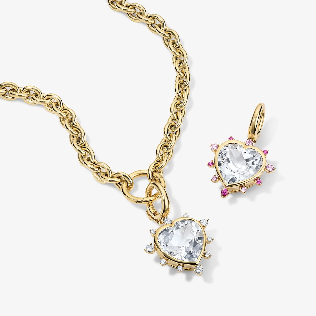 Grace Heart Charm with Diamond Halo