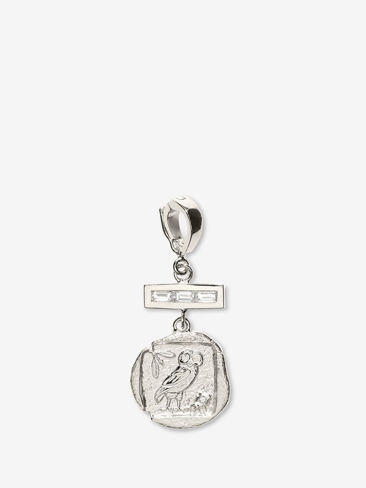 Owl of Athena Small Diamond Coin Charm