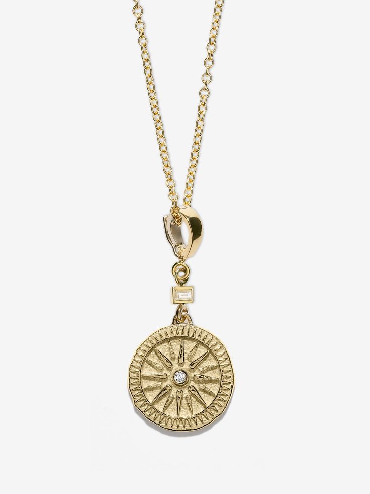 Sunburst Small Diamond Coin Charm