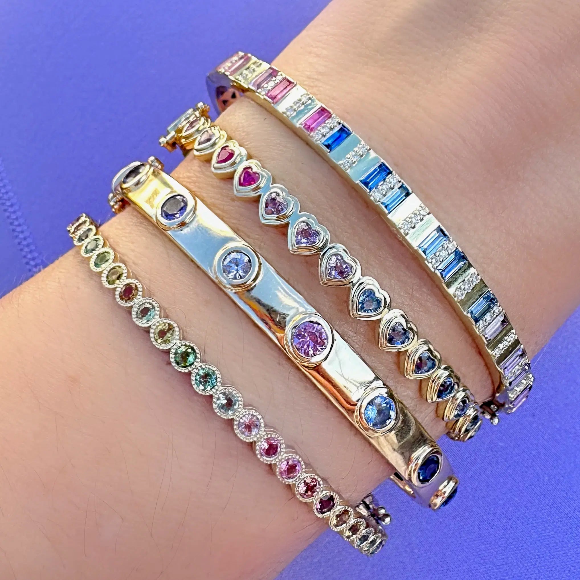 Show Your Love Continuous Rainbow Heart Bangle