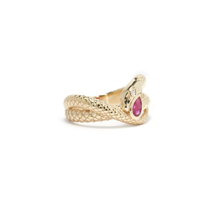 Gemstone Snake Ring