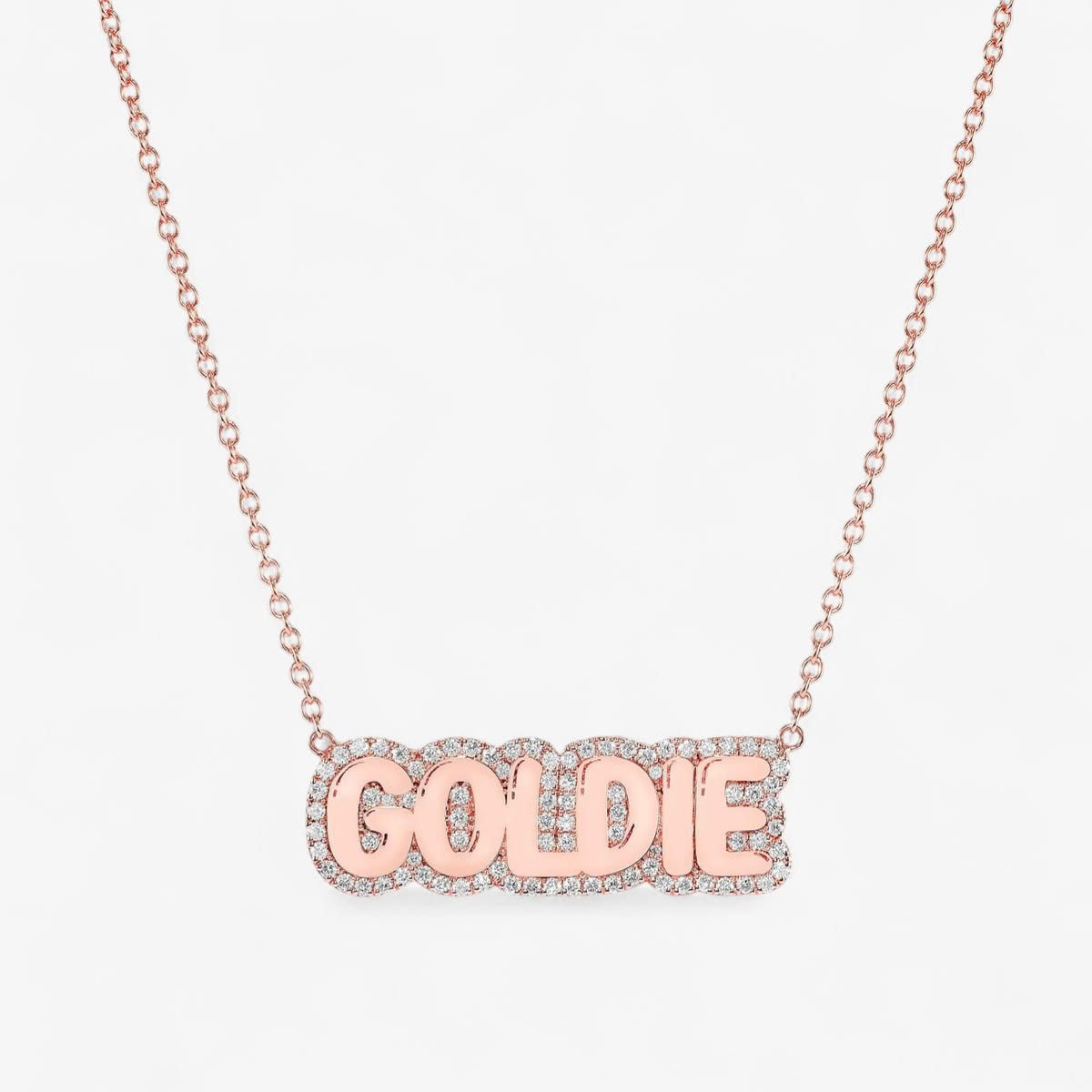 Large Bubble with Pave Outline Necklace