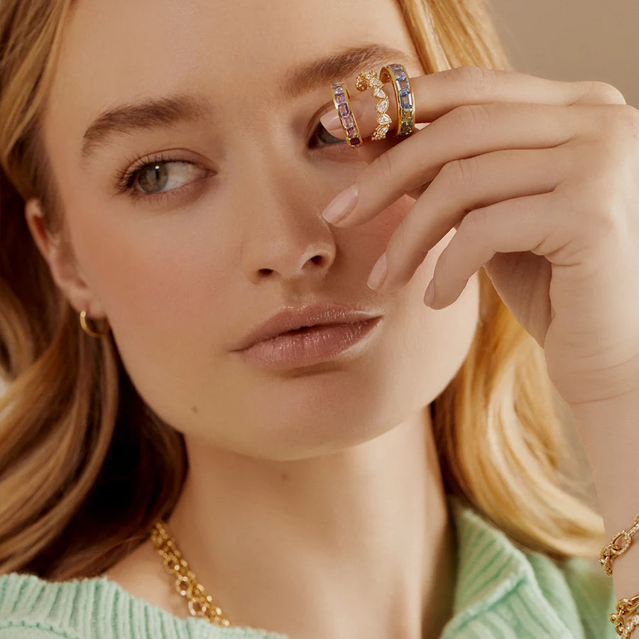 Diamond Pear Nesting Gem Eternity Ring