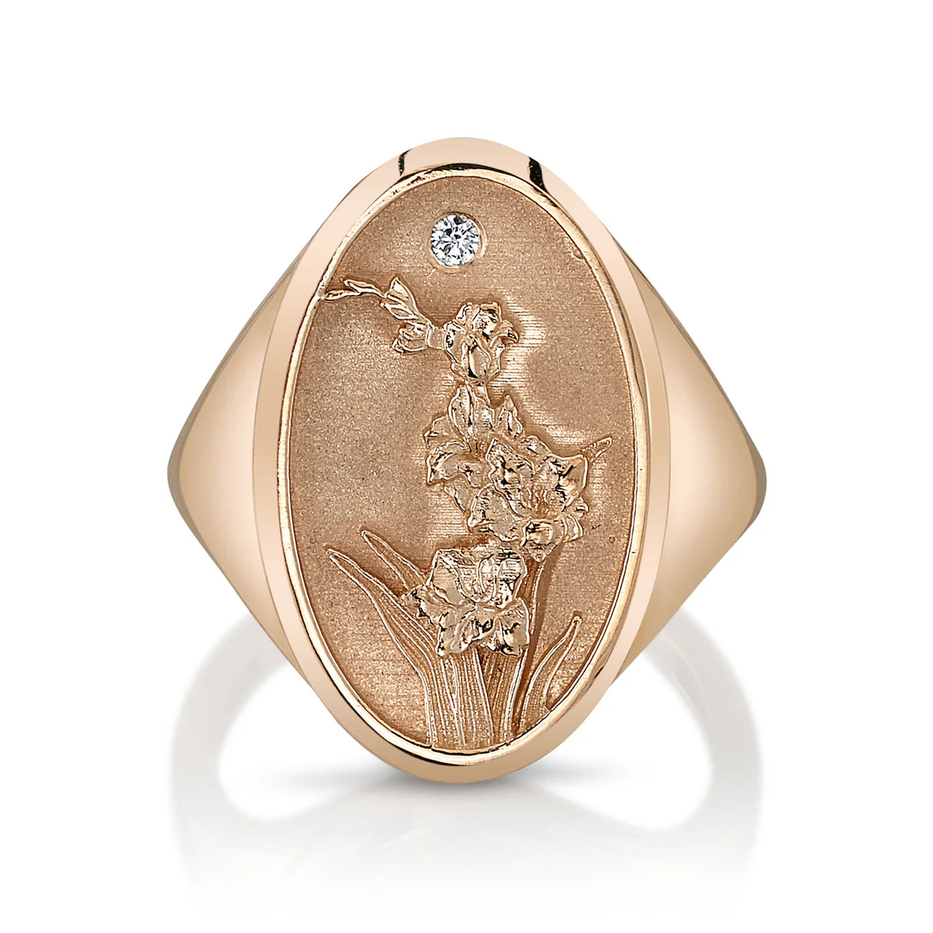 August Birth Flower Signet Ring
