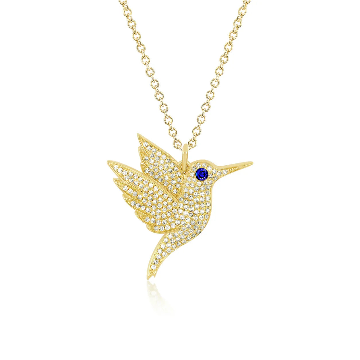 Pave Diamond Hummingbird Necklace