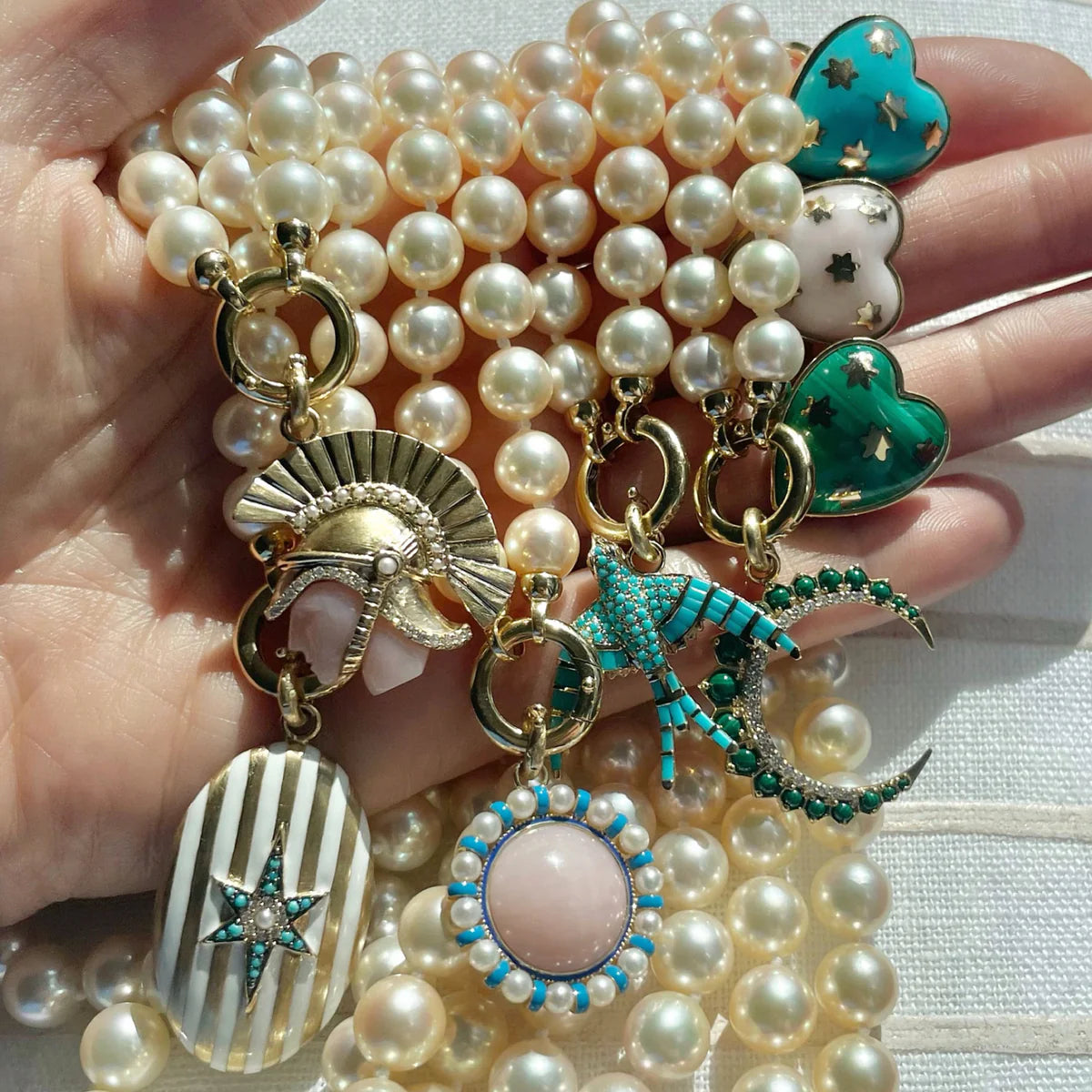 14K Gold & Turquoise Evelyn Birdie Charm