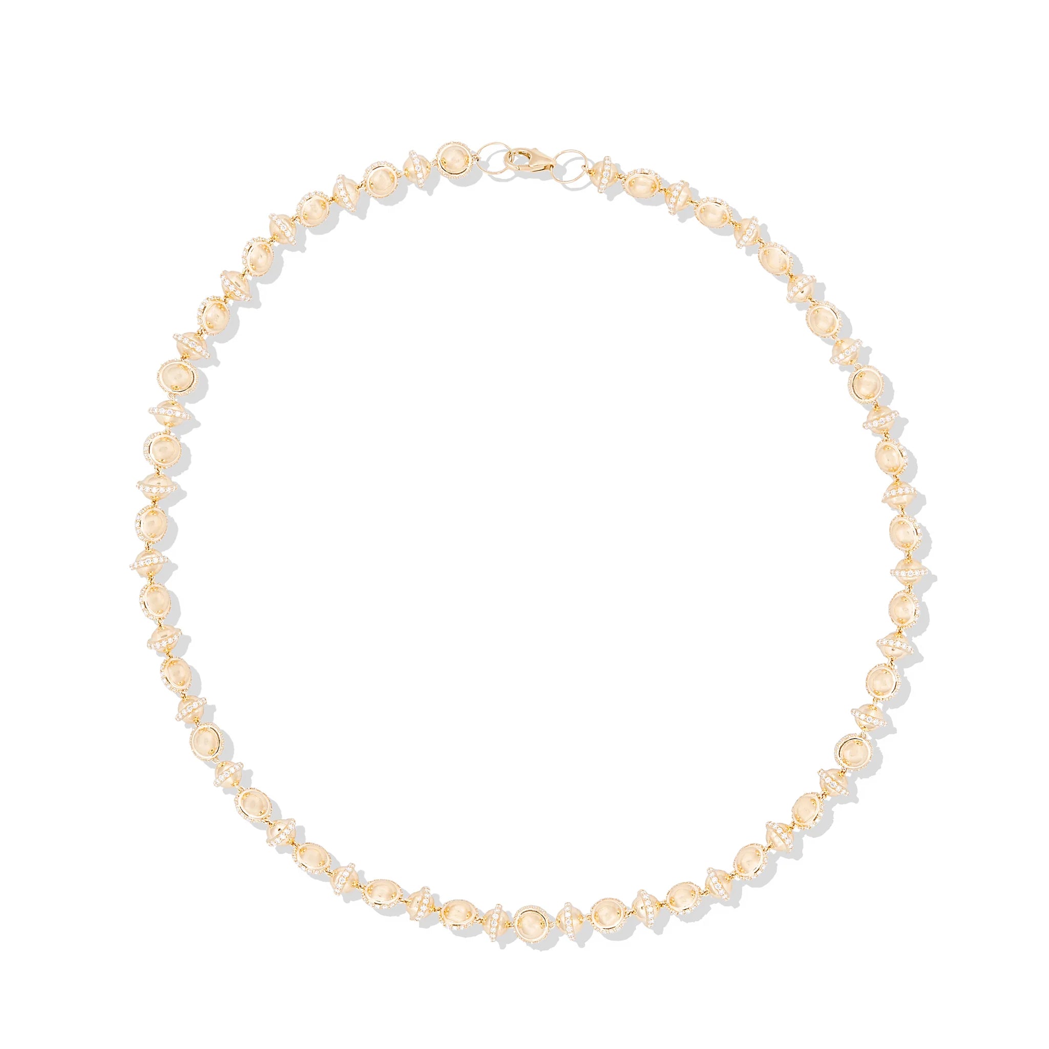 Revel Small Beaded Necklace - Diamond