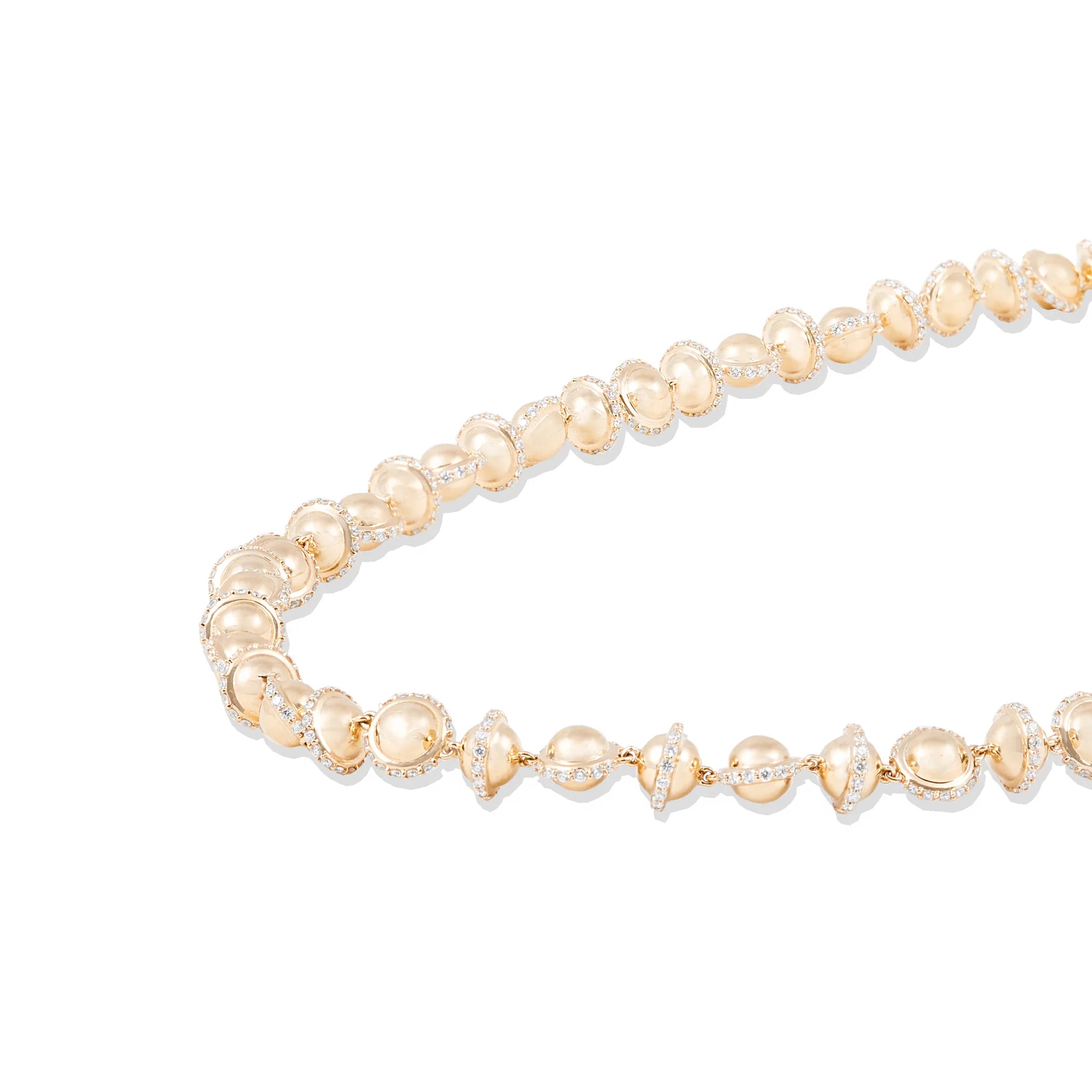 Revel Small Beaded Necklace - Diamond