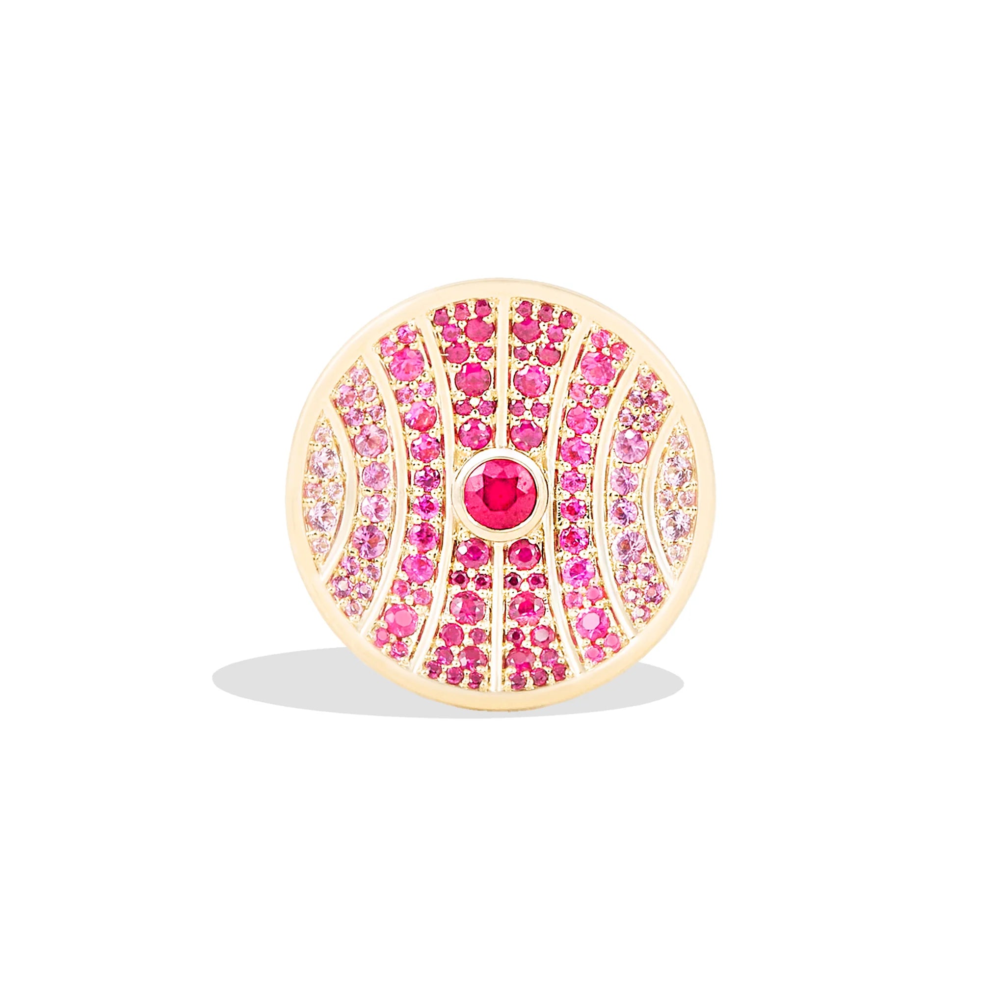 Revel Large Dimensional Ring - Ruby & Pink Sapphire