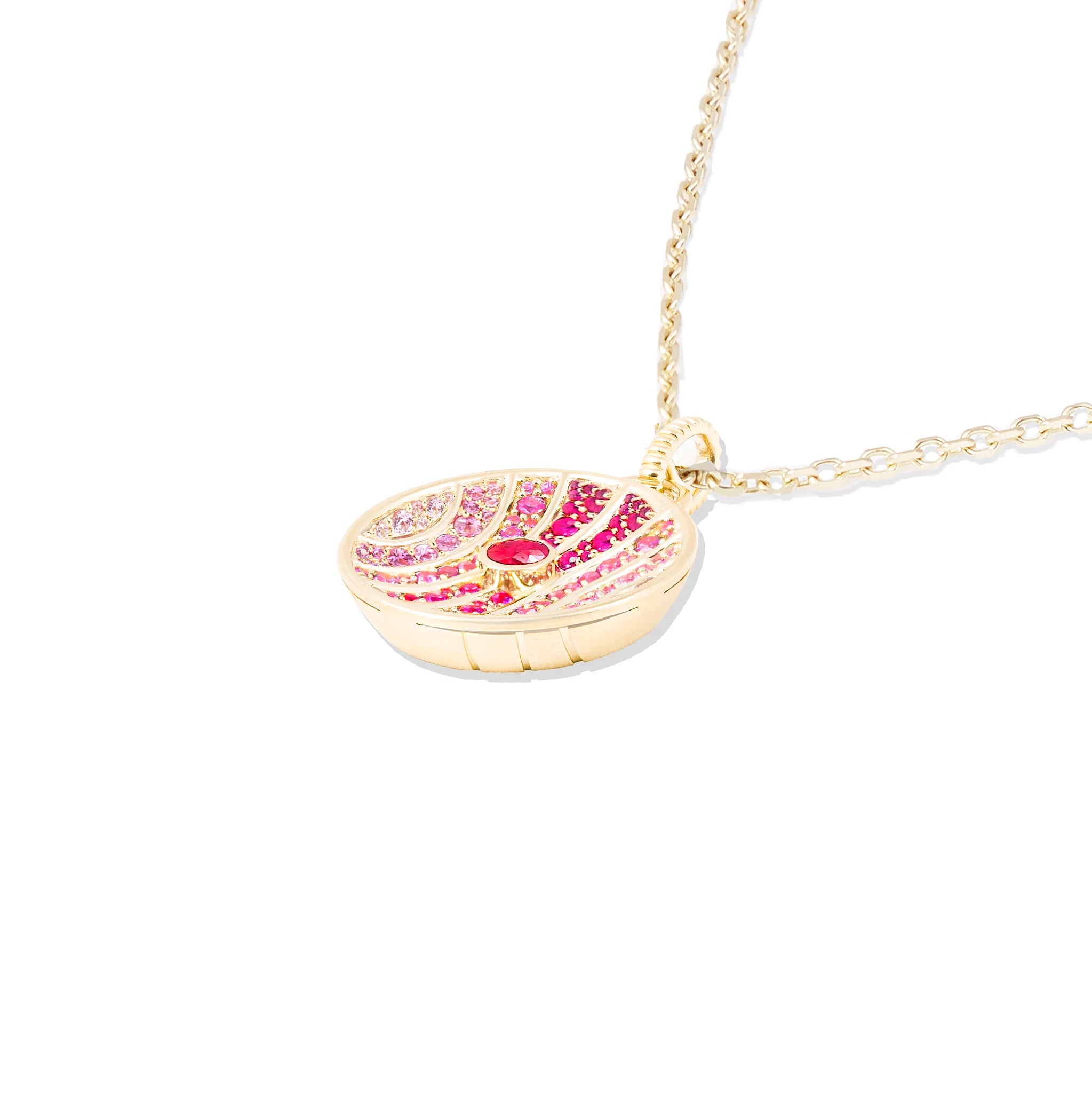 Revel Large Dimensional Pendant - Ruby & Pink Sapphire