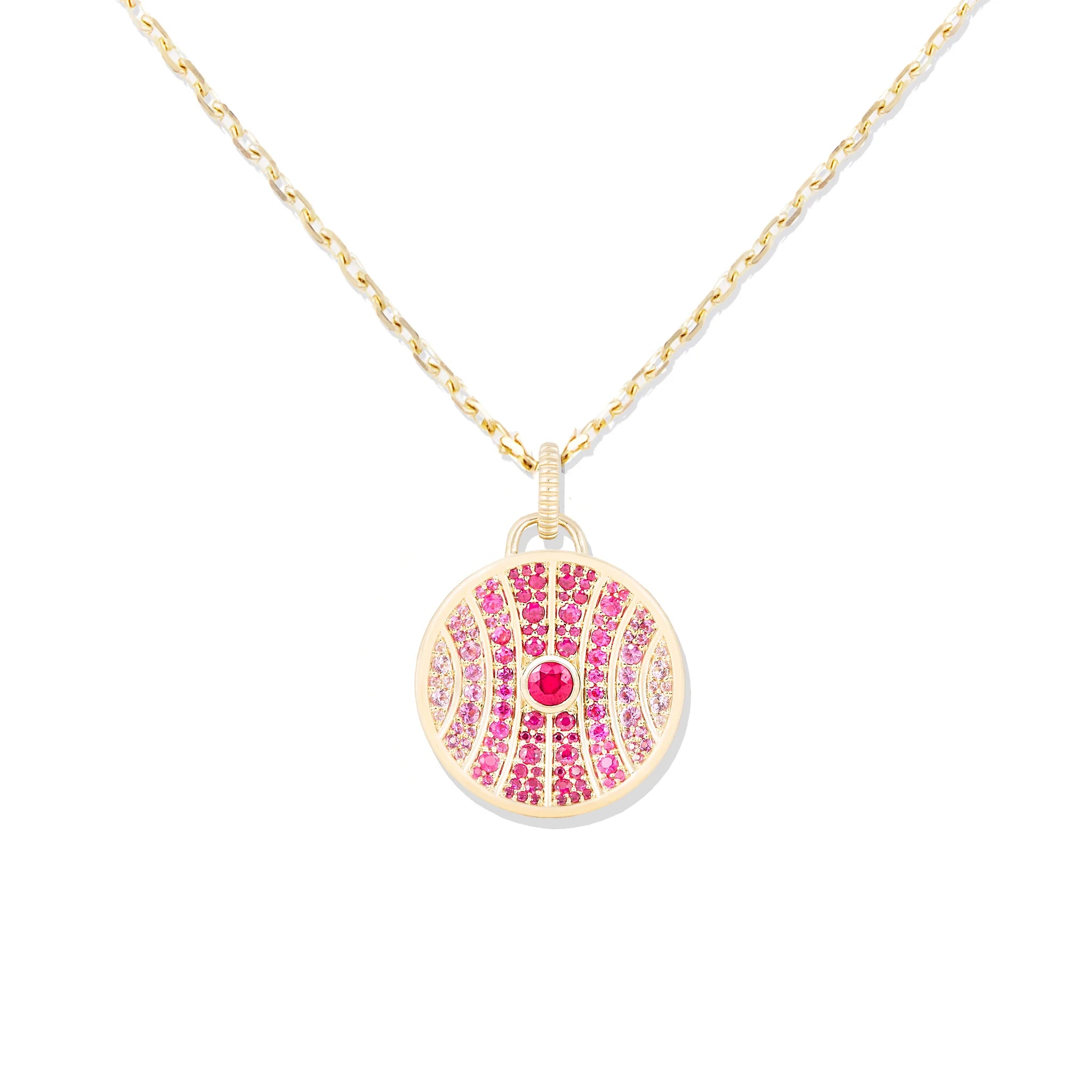 Revel Large Dimensional Pendant - Ruby & Pink Sapphire